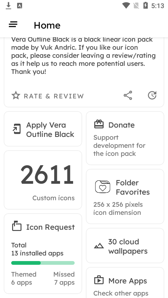 黑色线性图标Vera Outline Black破解版4.3.9最新版