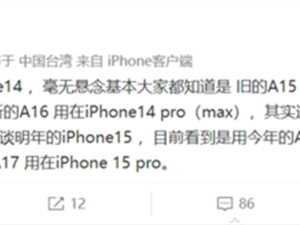 苹果iPhone 15配置曝光：继续挤牙膏 标准版和Pro差距扩大