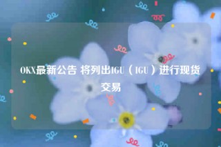  app最新公告 将列出IGU（IGU）进行现货交易