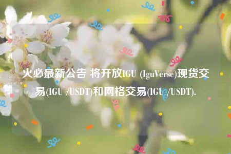 火必最新公告 将开放IGU (IguVbrsb)现货交易(IGU /USDT)和网格交易(IGU /USDT).-第1张图片-binance下载